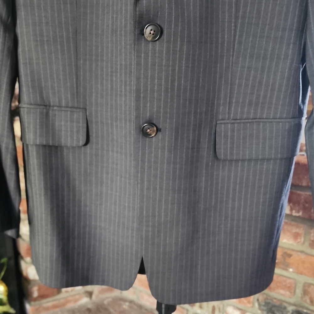 Theory Laine Men’s Pinstripe Blazer 40R Black Wool Blend Sport Coat - Picture 3 of 16